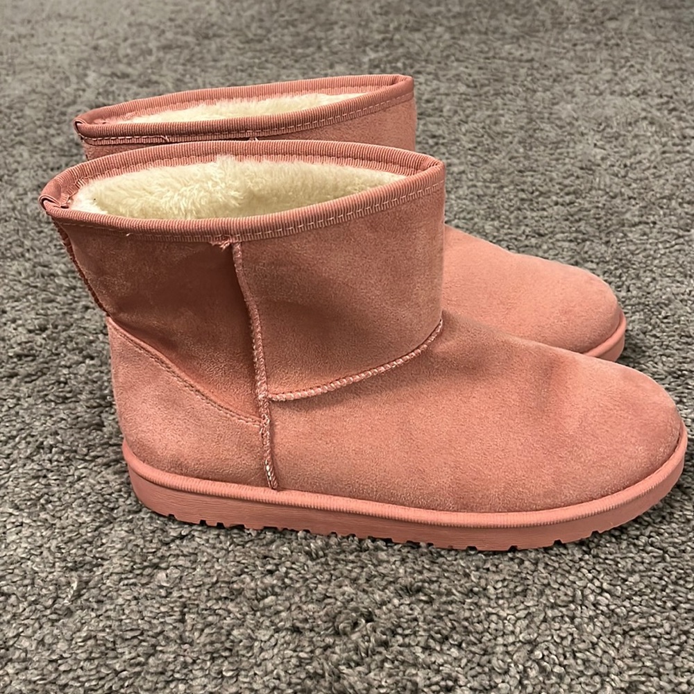 Pink Ugg style boots